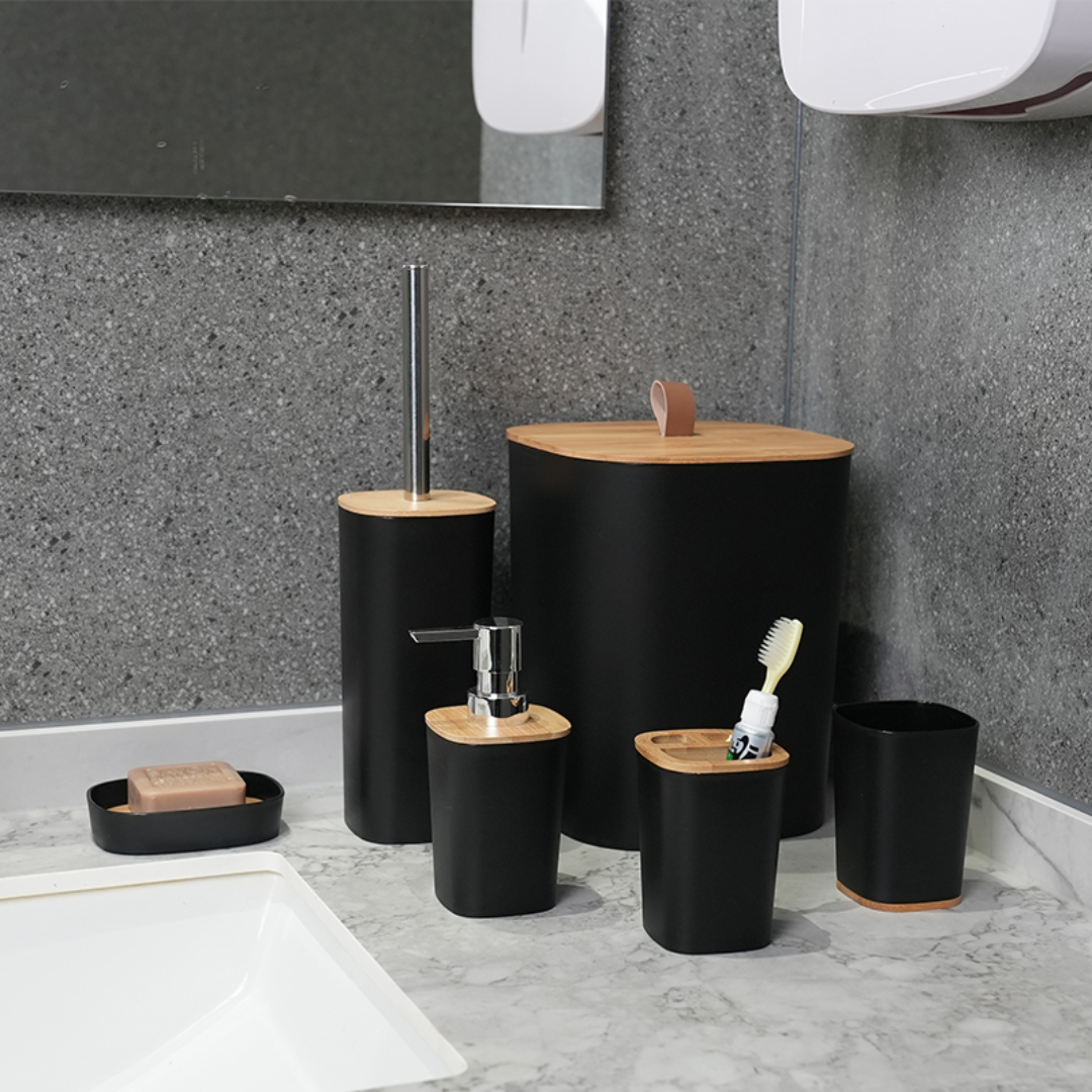 Fürdőszoba Galanter Set – 6 elem modern fekete színben