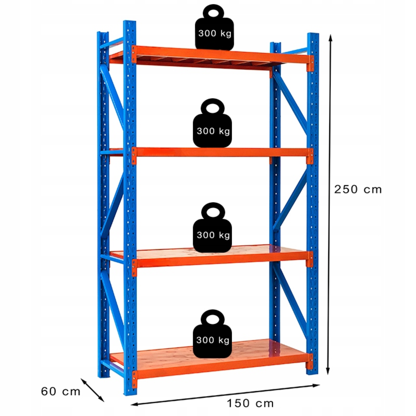 Tárolópolc – 4 szint | 200 kg szintenként