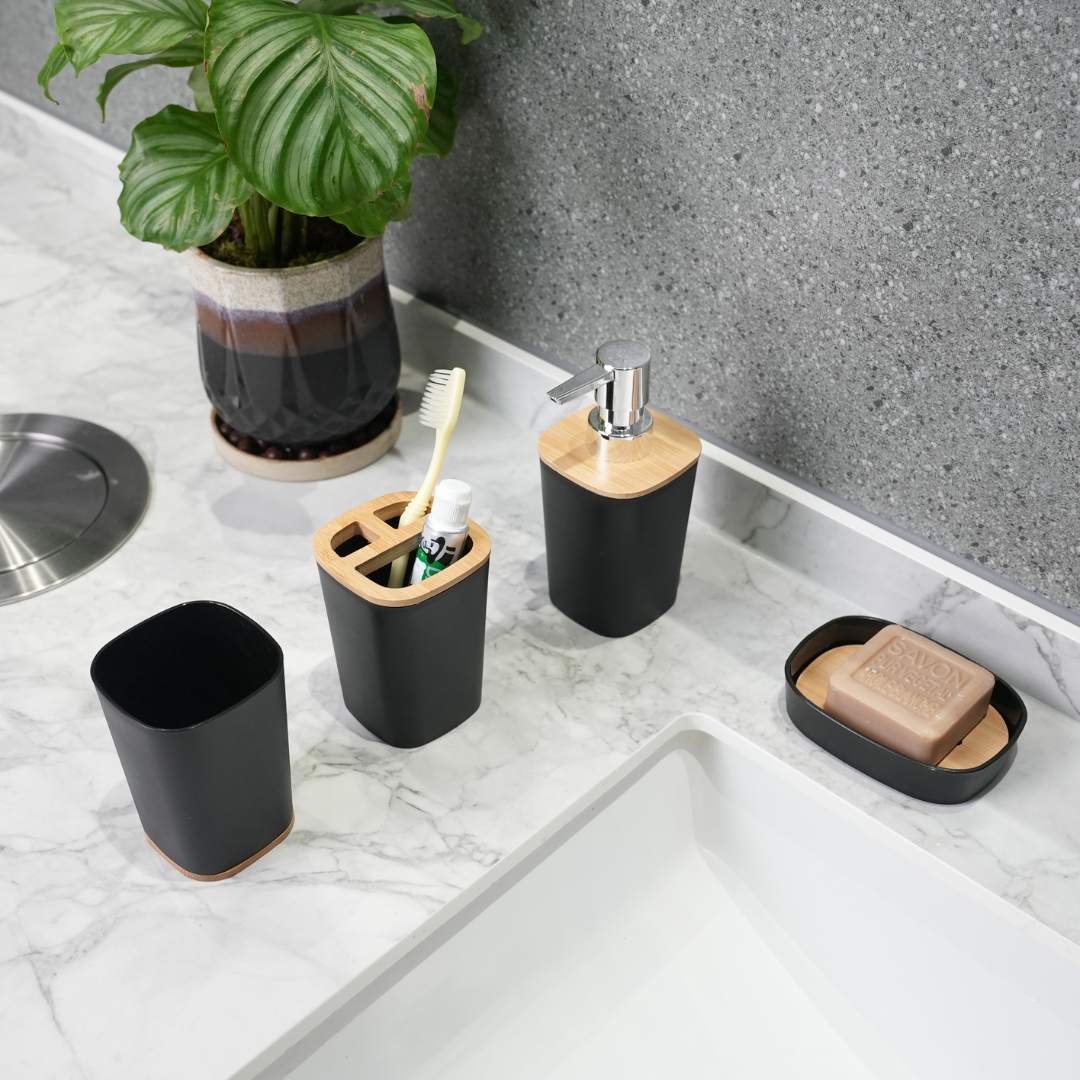 Fürdőszoba Galanter Set – 6 elem modern fekete színben
