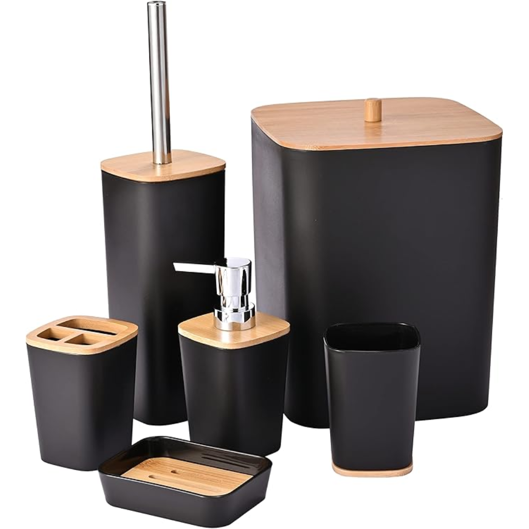 Fürdőszoba Galanter Set – 6 elem modern fekete színben