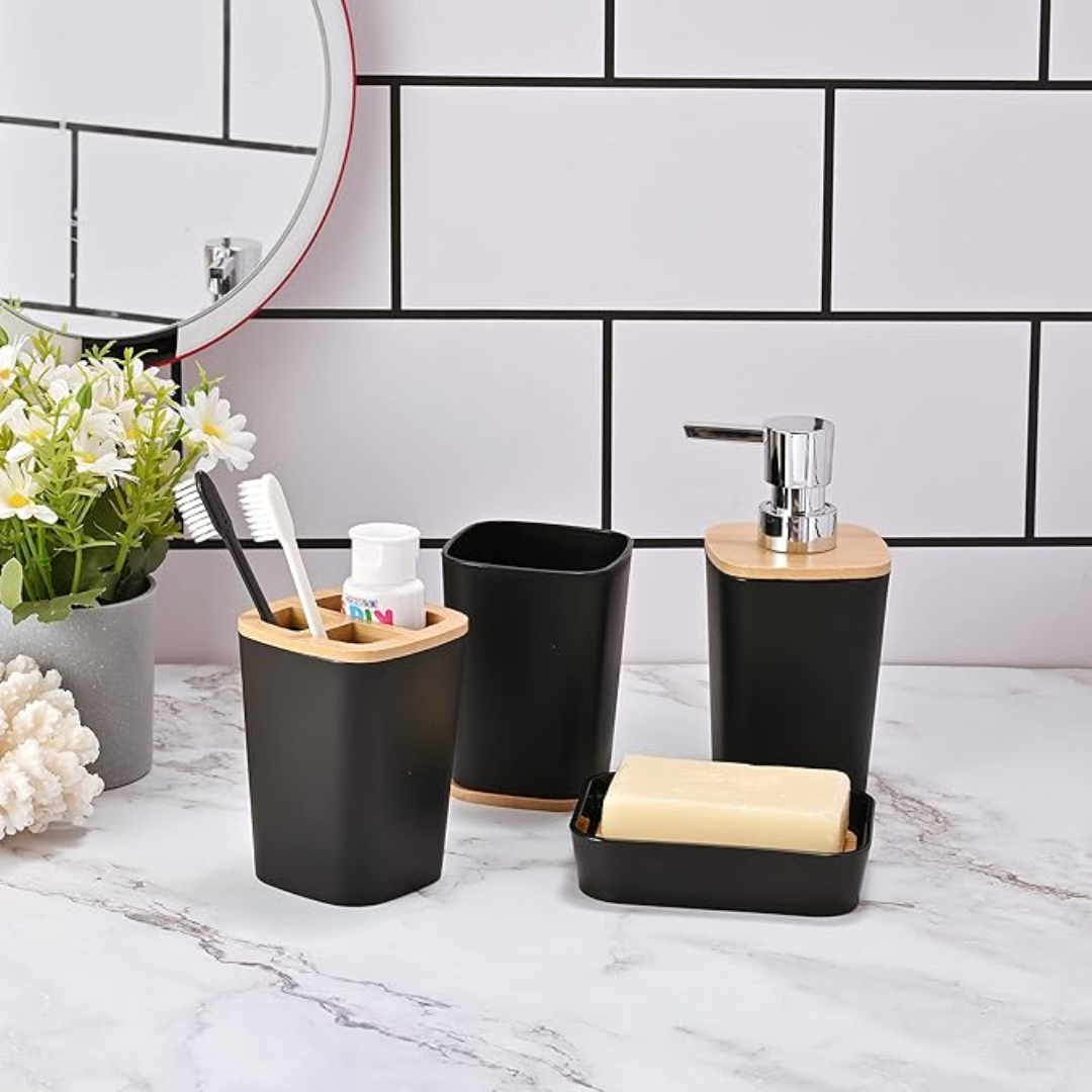 Fürdőszoba Galanter Set – 6 elem modern fekete színben