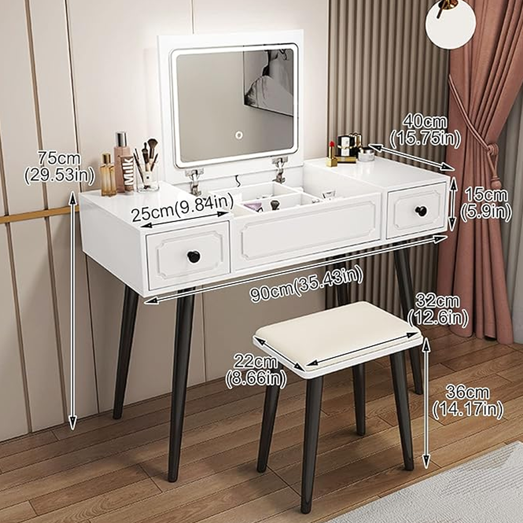 Összecsukható tükrös fésülködőasztal