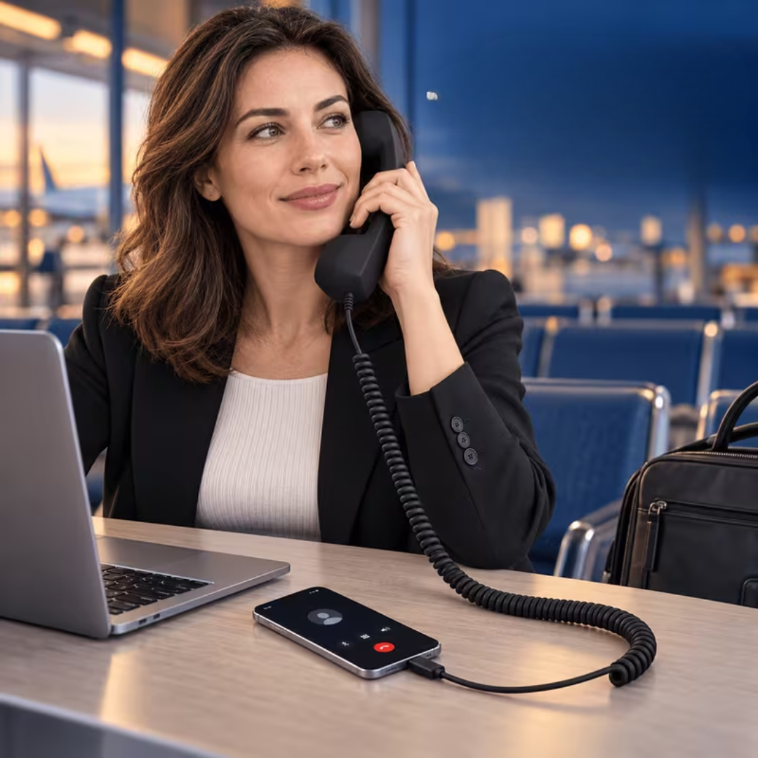 Retro telefonkagyló mobil – USB-C-hez