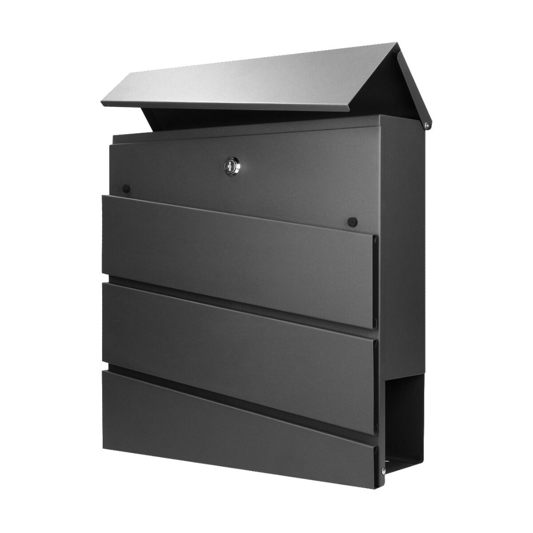 Horganyzott acél postaláda újságtartóval