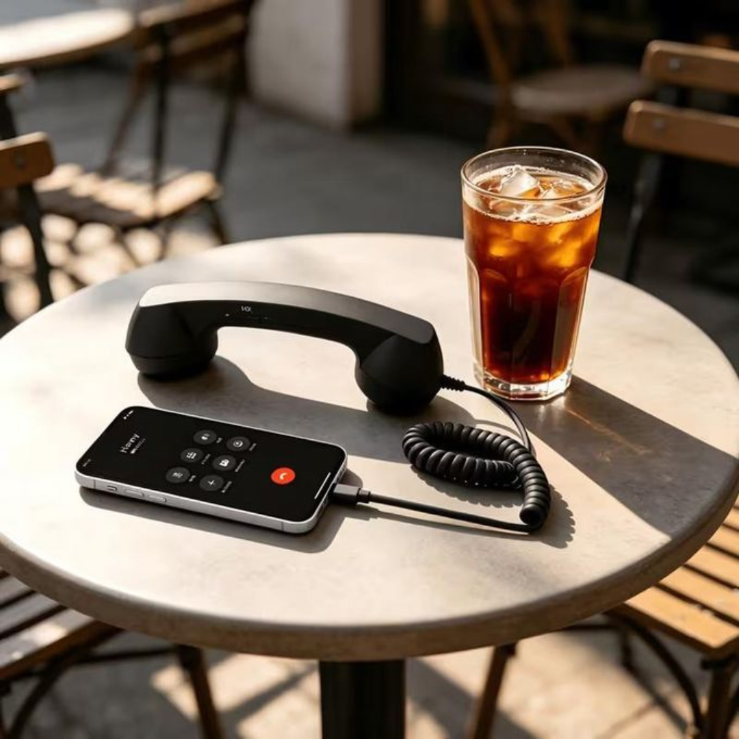 Retro telefonkagyló mobil – USB-C-hez