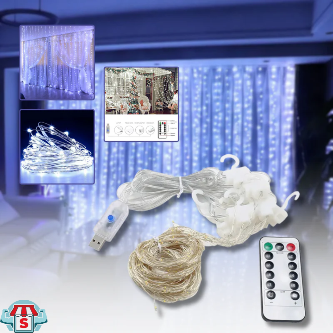 Prémium karácsonyi LED függöny – 3 × 2 m