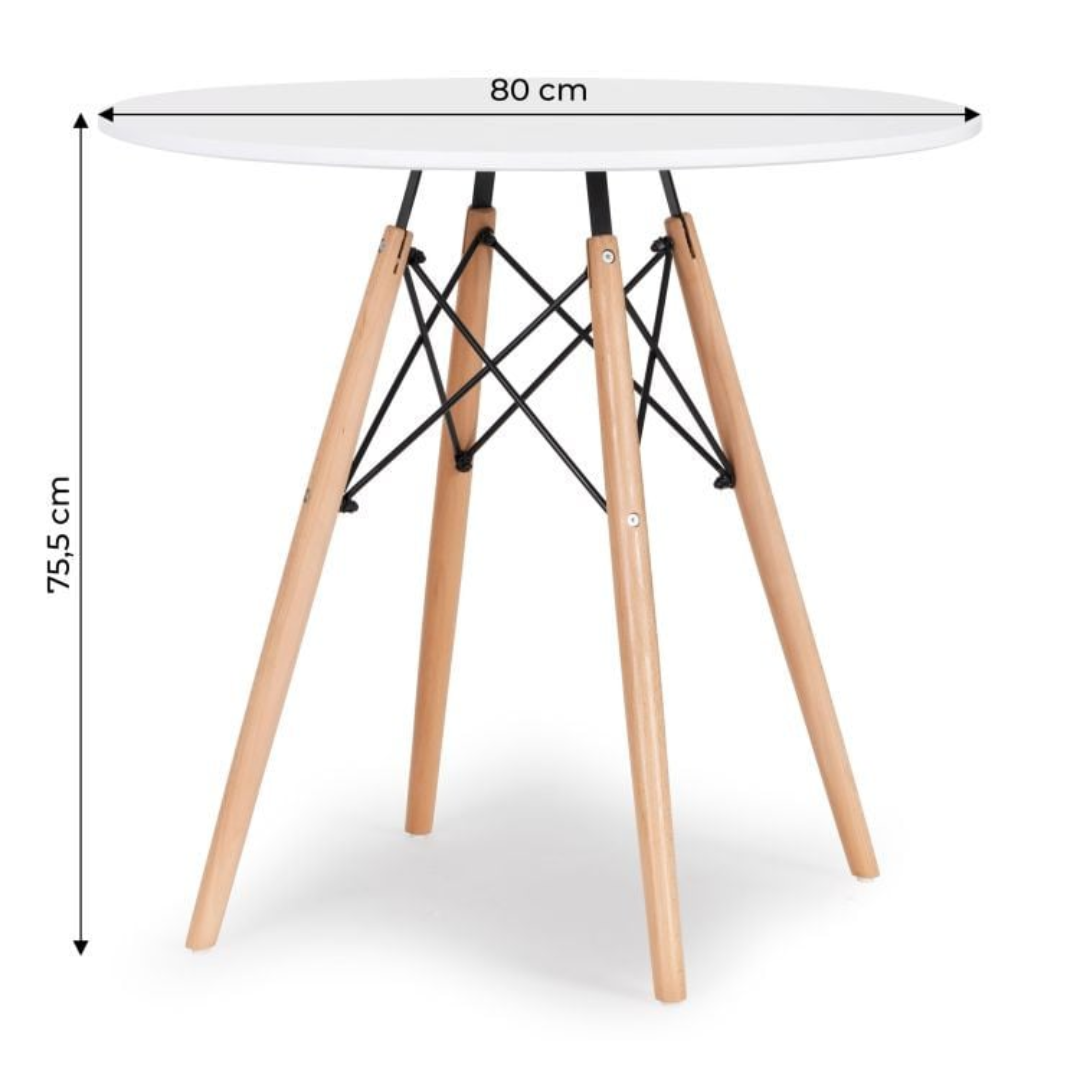 Torino asztal – Kerek 80 cm (fehér vagy fekete)